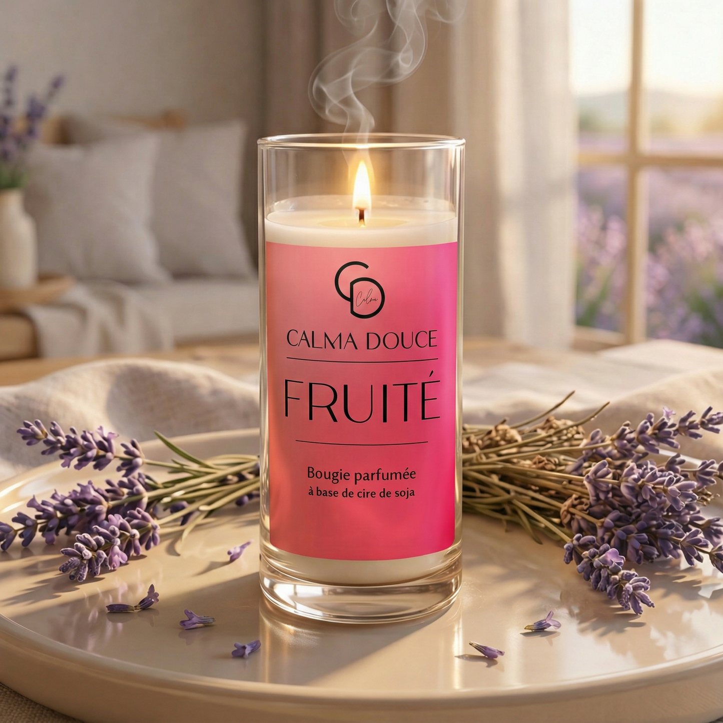 Bougie parfumée "Fruité" au cire de soja 100% naturelle