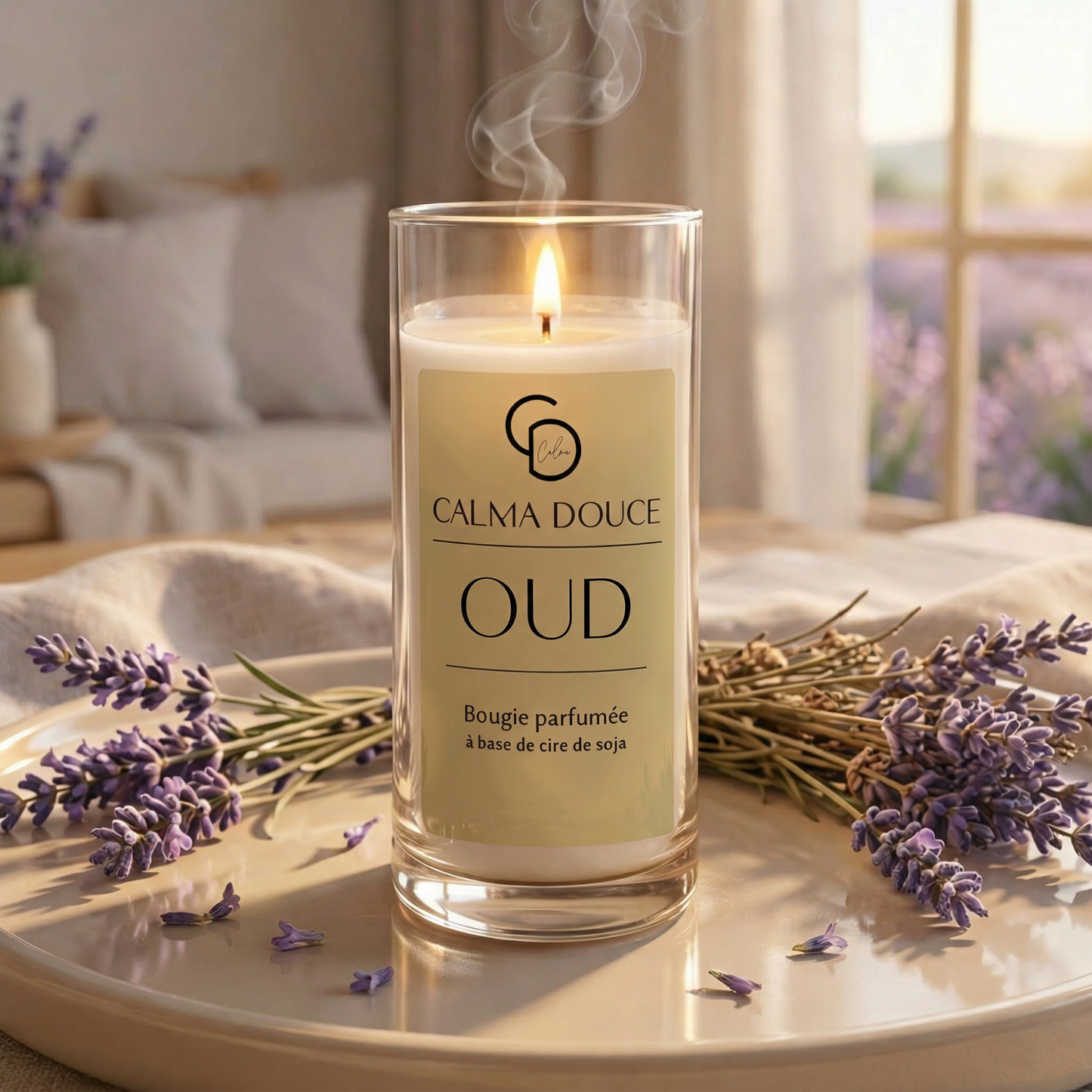 Bougie parfumée "OUD | عــــــــود" au cire de soja 100% naturelle