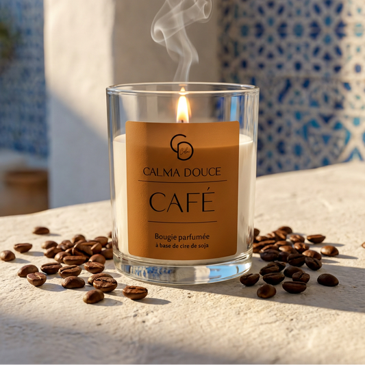 Bougie parfumée "CAFÉ" au cire de soja 100% naturelle